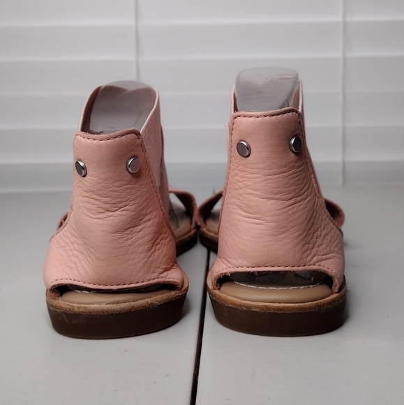 Sorel Ella Pink Leather Canvas Cross Strappy Slip On Flat Sandals Sz 8.5 - Picture 3 of 13